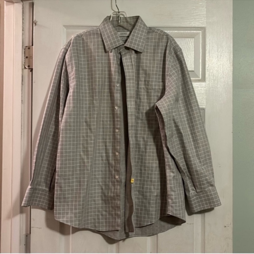 Enro Gray Checkered Non-Iron Shirt